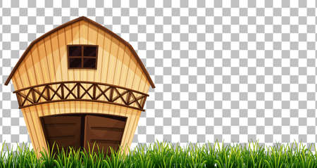 Barn or granary on transparent background illustrationのイラスト素材