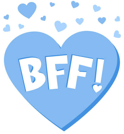 BFF or best friend forever lettering on white background illustrationのイラスト素材