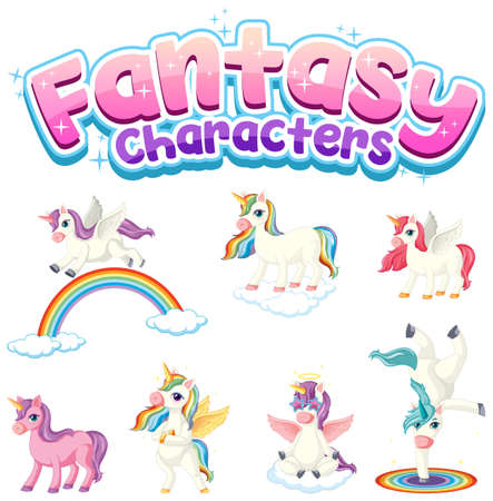 Set of fairy tale cartoon characters illustrationのイラスト素材