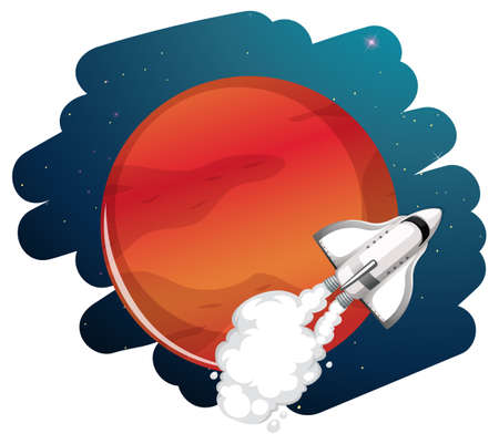 Isolated scene with space settlement illustrationのイラスト素材