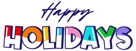Happy holidays typography logo  illustrationのイラスト素材