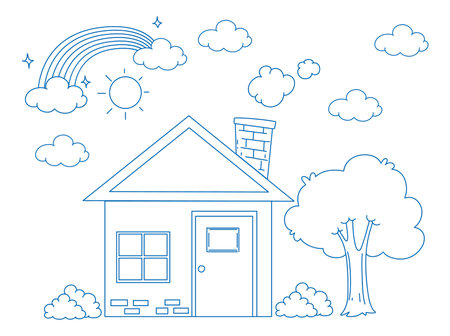 A doodle sketch design on white background illustrationのイラスト素材