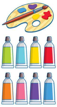 A set of watercolour on white background illustrationのイラスト素材