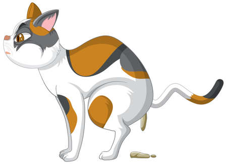 A cat poo on white background illustrationのイラスト素材