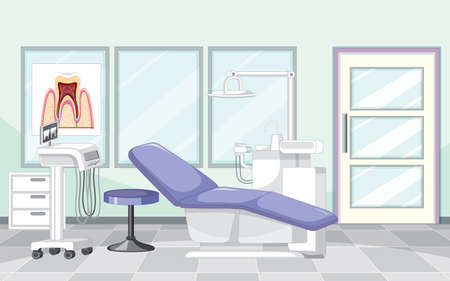 Dental clinic room interior illustrationのイラスト素材