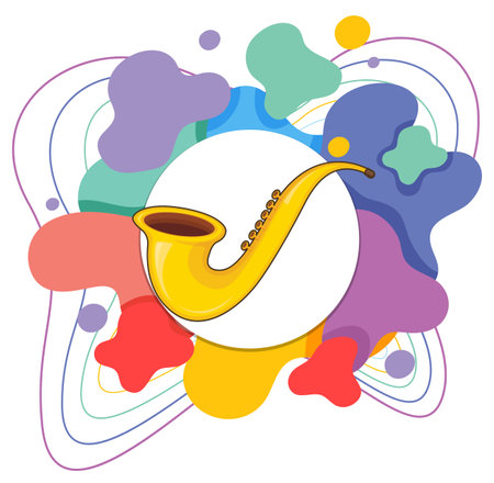 Saxophone on white background illustrationのイラスト素材