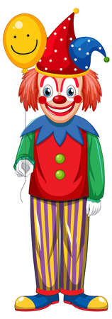 Colourful clown cartoon character illustrationのイラスト素材