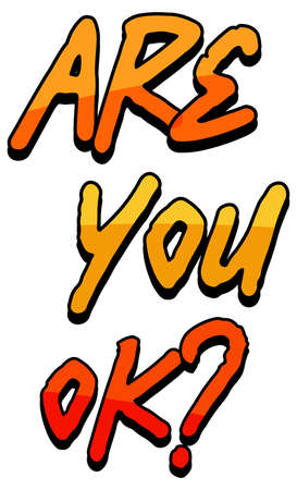 Font design for word are you ok illustrationのイラスト素材