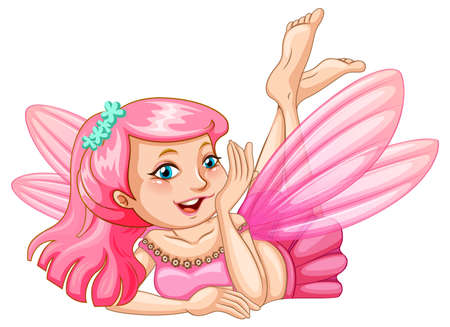 Beauty fairy on a white background illustrationのイラスト素材