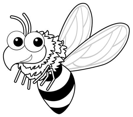 Black and white doodle character illustrationのイラスト素材