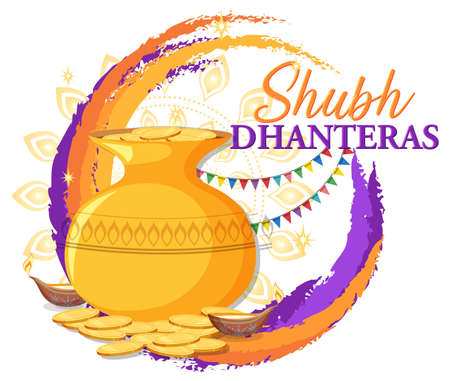 Hindu Shubh Dhanteras day icon illustrationのイラスト素材