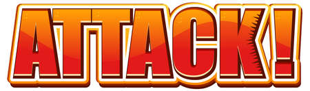 Gradient Attack word logo design illustrationのイラスト素材