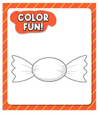 Worksheets template with color fun! text and toffee outline illustrationのイラスト素材