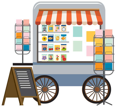 A cute souvenir shop on white background illustrationのイラスト素材