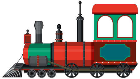Steam locomotive train vintage style illustrationのイラスト素材
