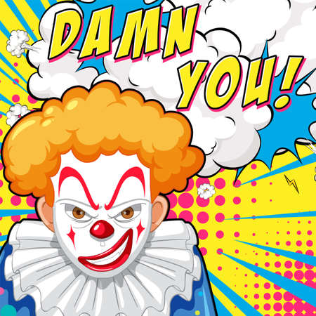 Abbreviation and facial expression retro comic banner design illustrationのイラスト素材