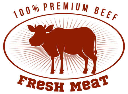 Fresh meat premium beef logo  illustrationのイラスト素材