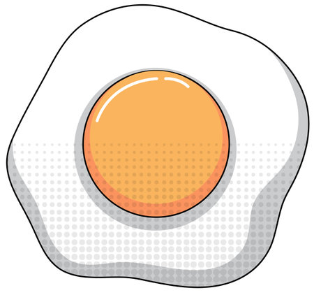 Fried egg on white background illustrationのイラスト素材