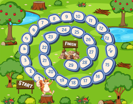 A squirrel boardgames template illustrationのイラスト素材
