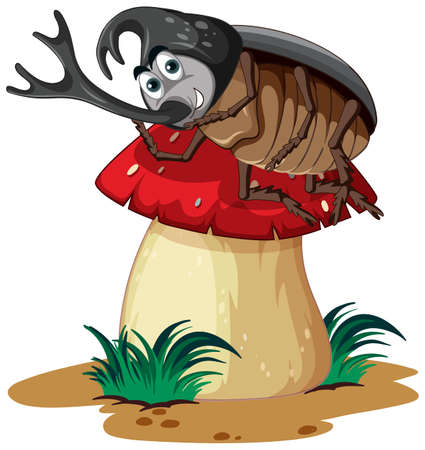 A beetle cartoon character isolated illustrationのイラスト素材