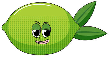 A lime cartoon character on white background illustrationのイラスト素材
