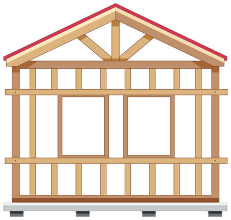House construction site concept  illustrationのイラスト素材