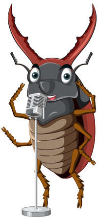 A beetle cartoon character isolated illustrationのイラスト素材