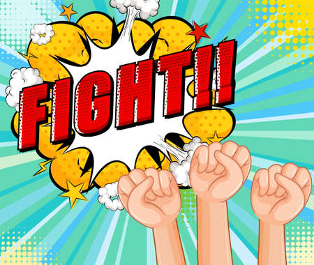 Abbreviation and facial expression retro comic banner design illustrationのイラスト素材