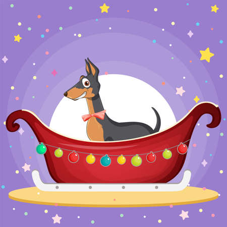Cartoon poster of doberman illustrationのイラスト素材