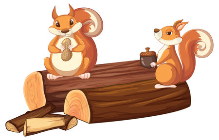 Cute squirrel animal cartoon illustrationのイラスト素材
