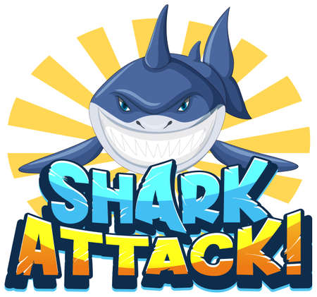 Font design for shark attack illustrationのイラスト素材