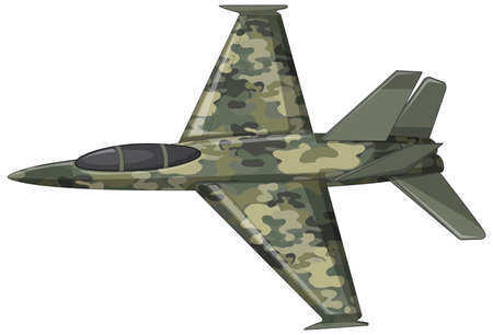 A military aircraft on white background illustrationのイラスト素材