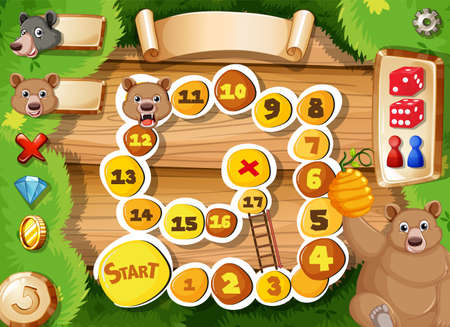 Game template with animal in background illustrationのイラスト素材