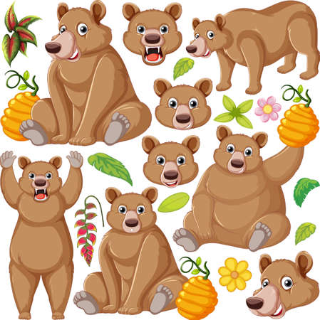 Seamless pattern with cute animals illustrationのイラスト素材