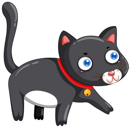 Cute cat cartoon character illustrationのイラスト素材
