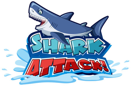 Font design for shark attack illustrationのイラスト素材