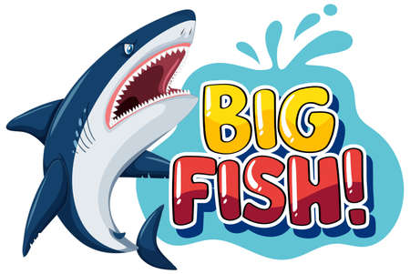 Font design for words big fish illustrationのイラスト素材
