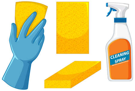 Set of cleaning equipment illustrationのイラスト素材
