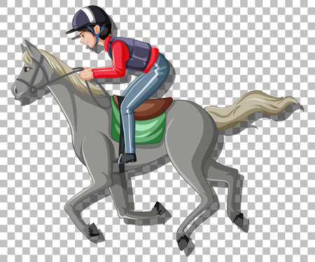 Man riding a horse isolated illustrationのイラスト素材