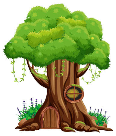 Big tree isolated cartoon illustrationのイラスト素材