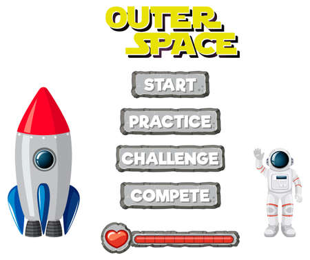 Game element template design set illustrationのイラスト素材