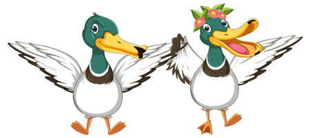 A girl reading a book on white background illustrationのイラスト素材