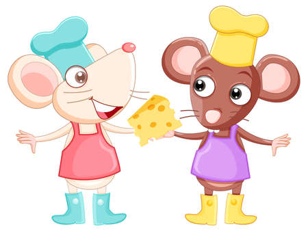 Hobbit house with raccoon family illustrationのイラスト素材