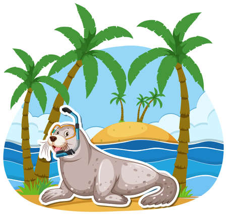 Big tree isolated cartoon illustrationのイラスト素材