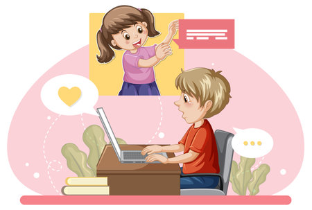 A girl abused by other kids illustrationのイラスト素材