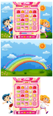 A female senior cartoon character  illustrationのイラスト素材