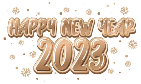 Happy New Year 2023 text for banner design illustration