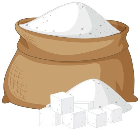 A bag of sugar simple style illustrationのイラスト素材