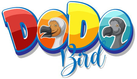 Dodo bird extinction animal cartoon logo illustrationのイラスト素材