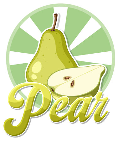 Green pear cartoon  illustrationのイラスト素材